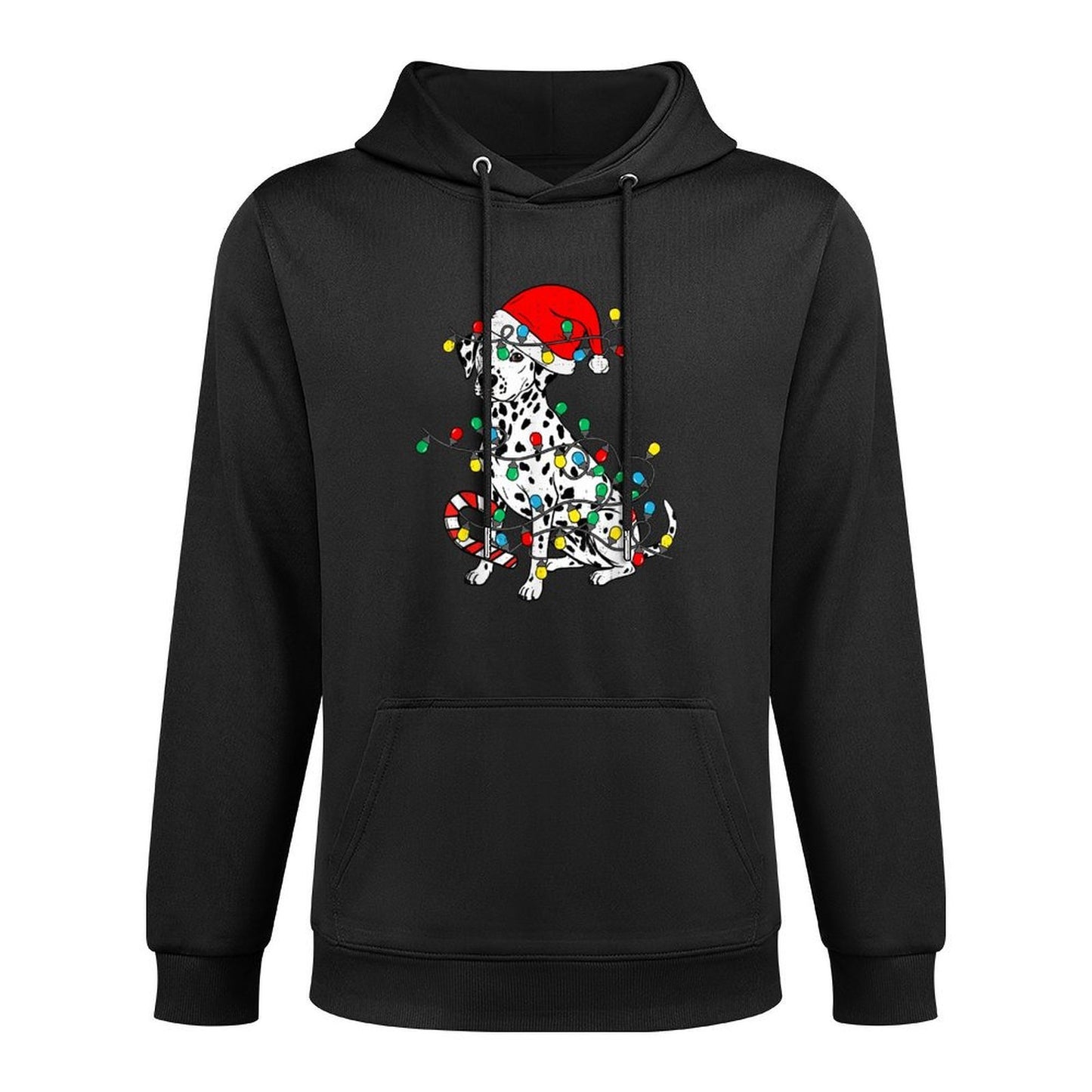 Dalmatian Dog Christmas Lights Santa Xmas Pet Dog Lover Relaxed Fit Hoodie