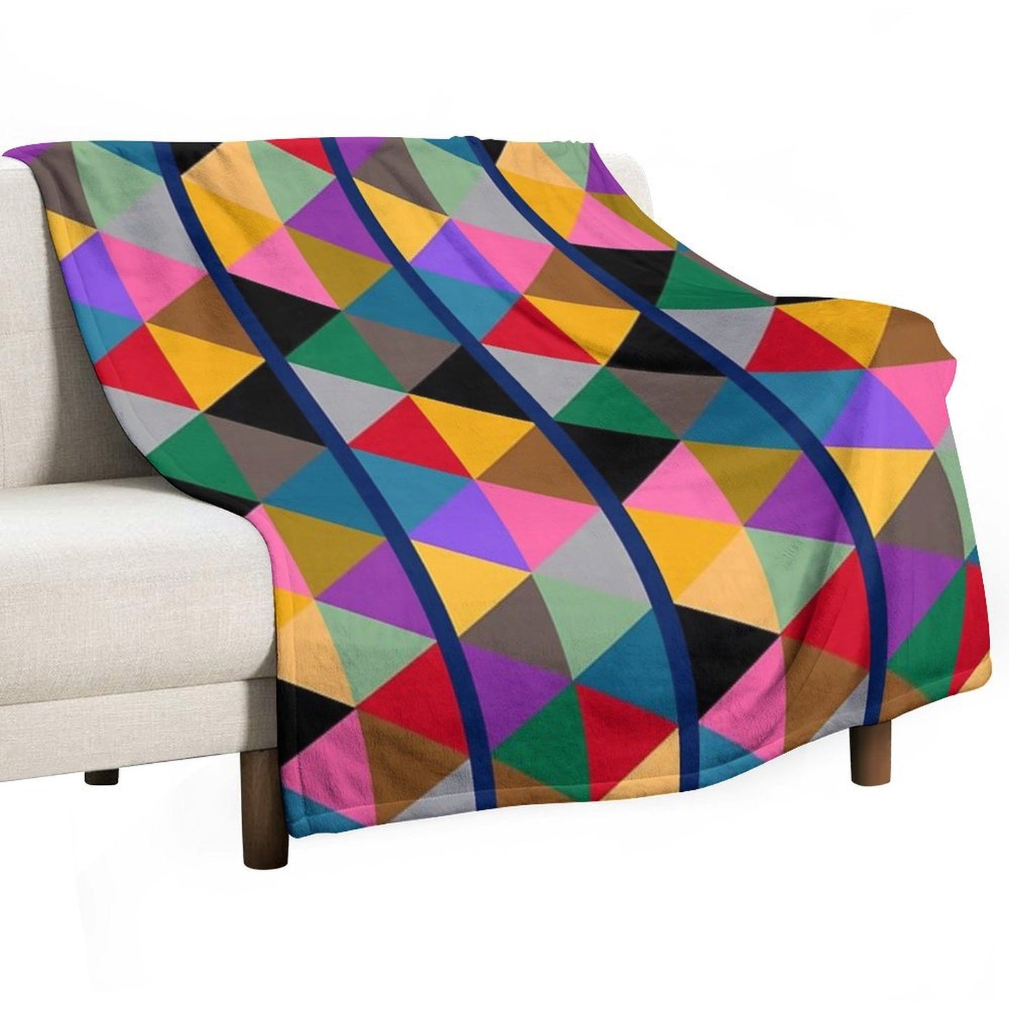 Geometric Bright Multi Colour Pattern Throw Blanket