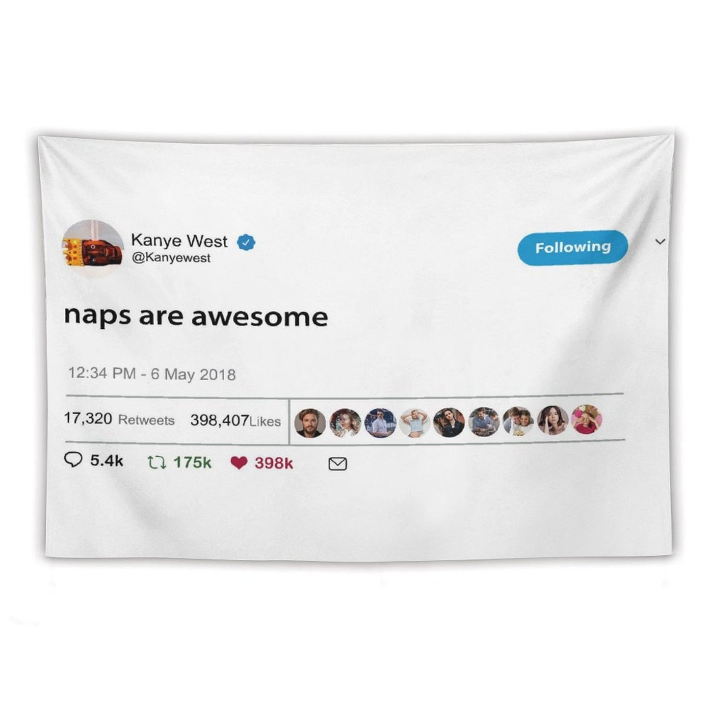 Kanye West Rapper Naps Are Awesome Tapestry