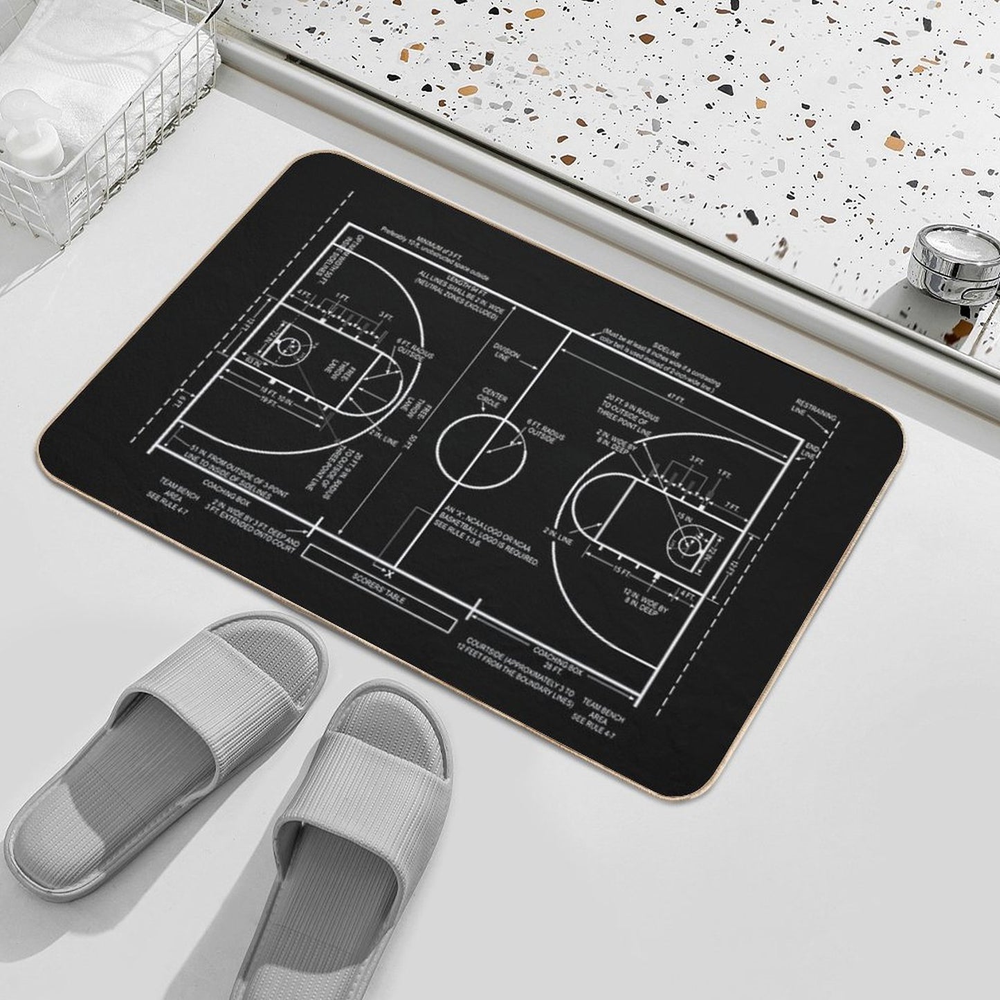 Basketball Court Bath Mat