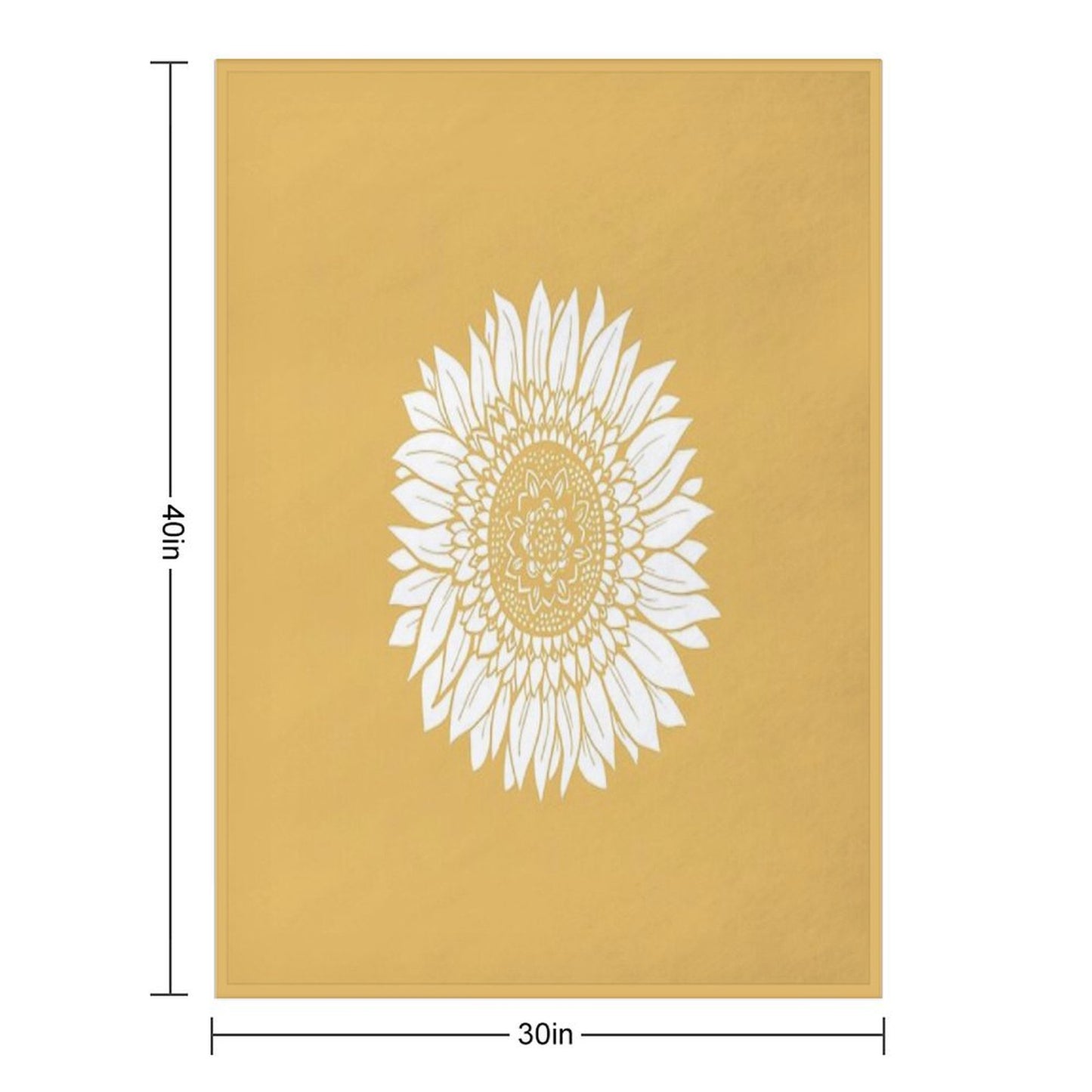 Yellow Flower Drawing Tapestry Throw Blanket