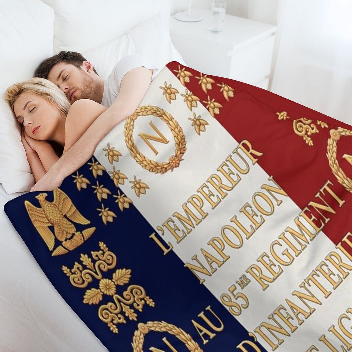 Napoleonic French 85th Regimental Flag Throw Blanket