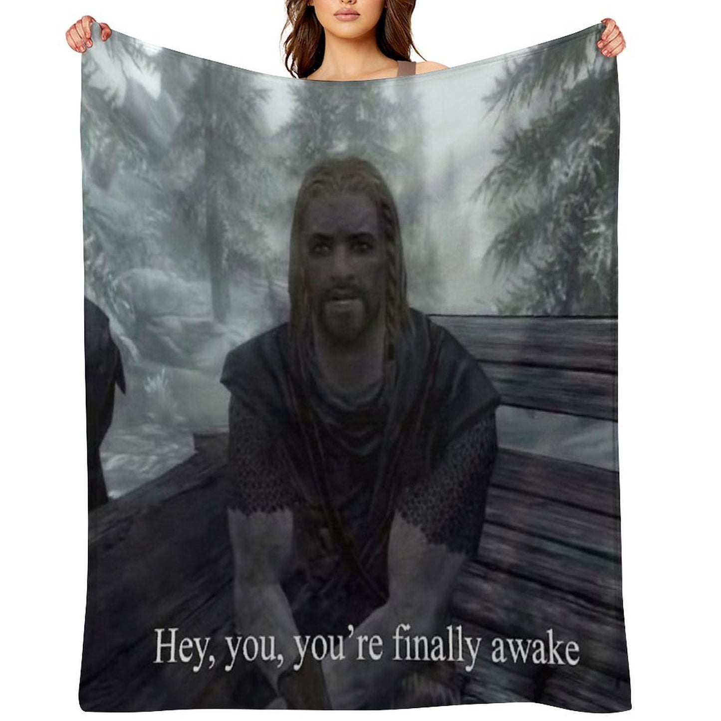 Hey You’re Finally Awake Throw Blanket