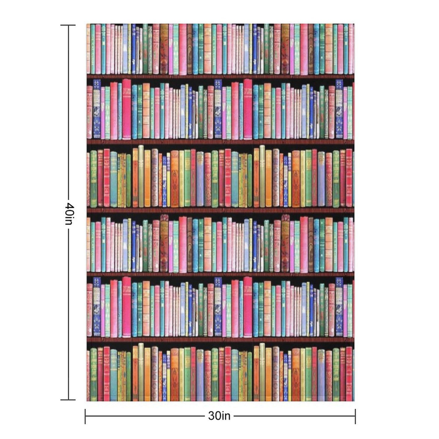 Bookworm Antique Book Library, Vintage Book Shelf Throw Blanket
