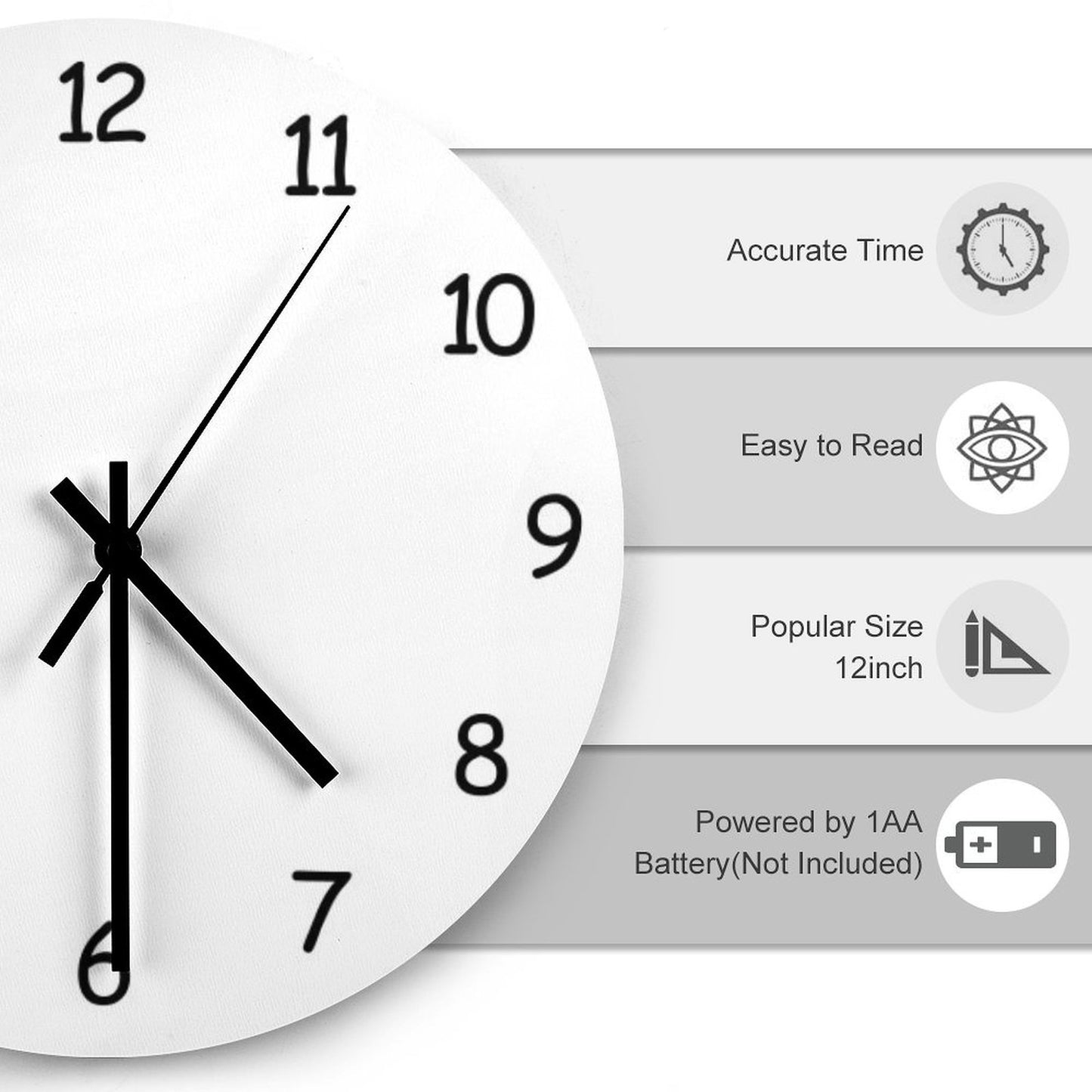 Backwards Numbers Clock Wall Clock