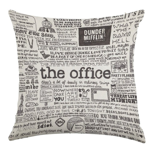 A Visual Representation of The Office Linen Throw Pillow Cover