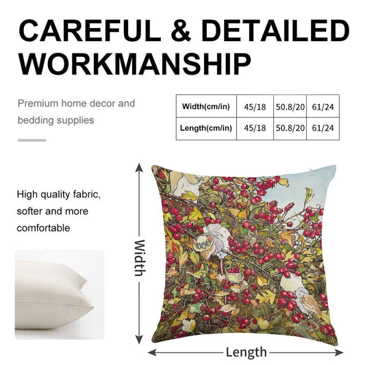The Blackthorn Bush Linen Throw Pillow Cover