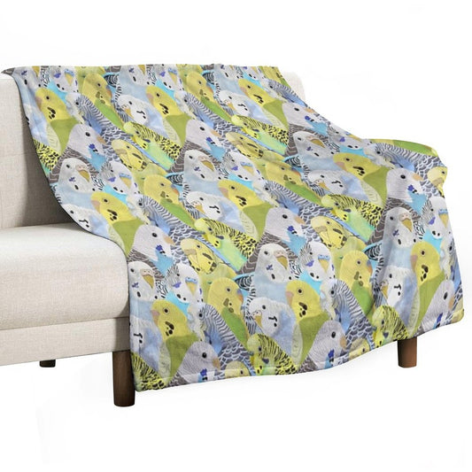 Budgie Parakeets Throw Blanket