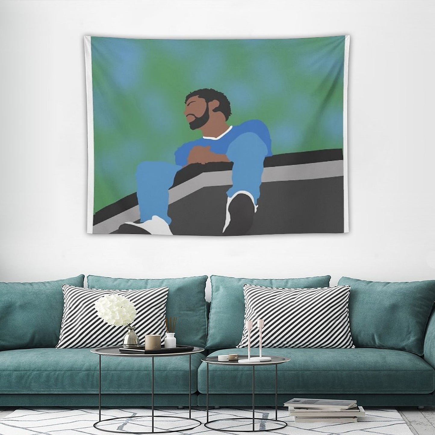 J. Cole Minimalist Album Cover Tapestry
