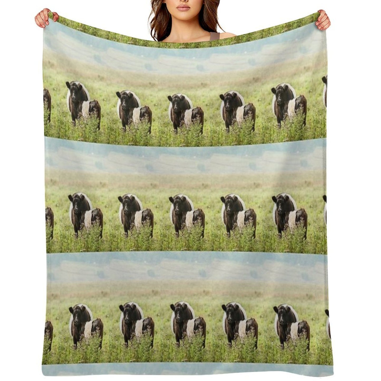 Belted Galloway Cow And Calf Throw Blanket