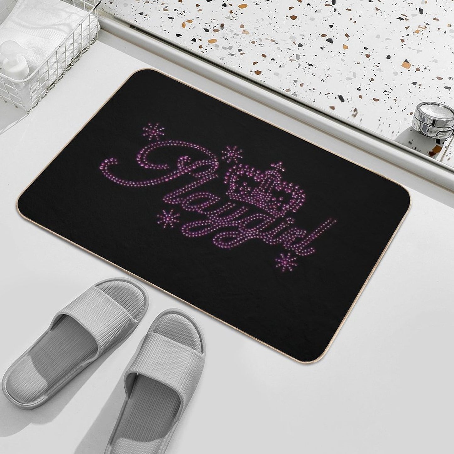 Playgirl Pink Glam Absorbent Bath Mat