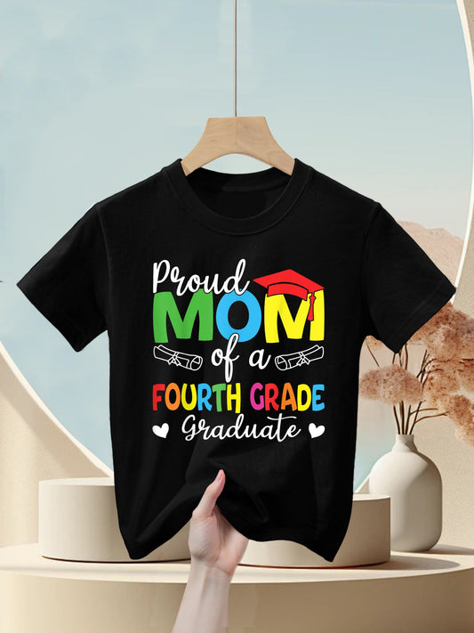Proud Mom of A 4th Grade Graduate Graduation Kids T-Shirt