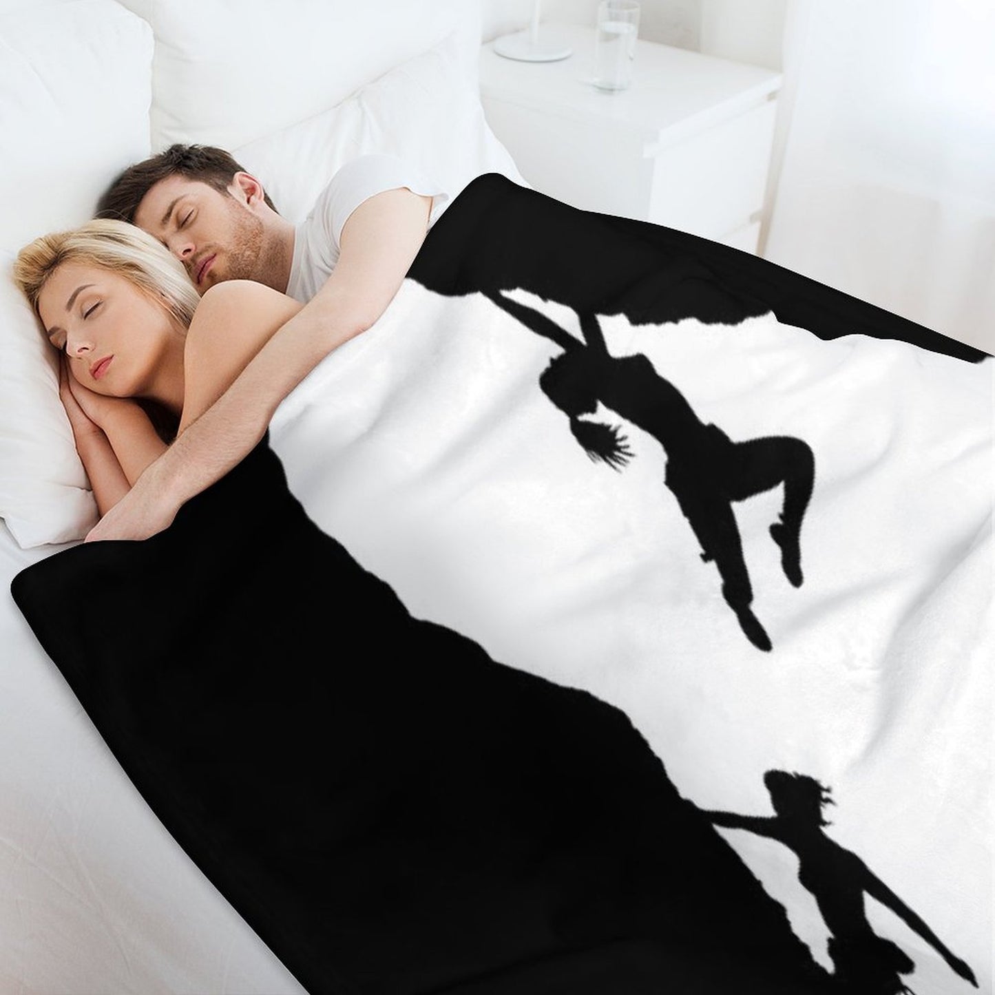 Women Rock Climbing Throw Blanket