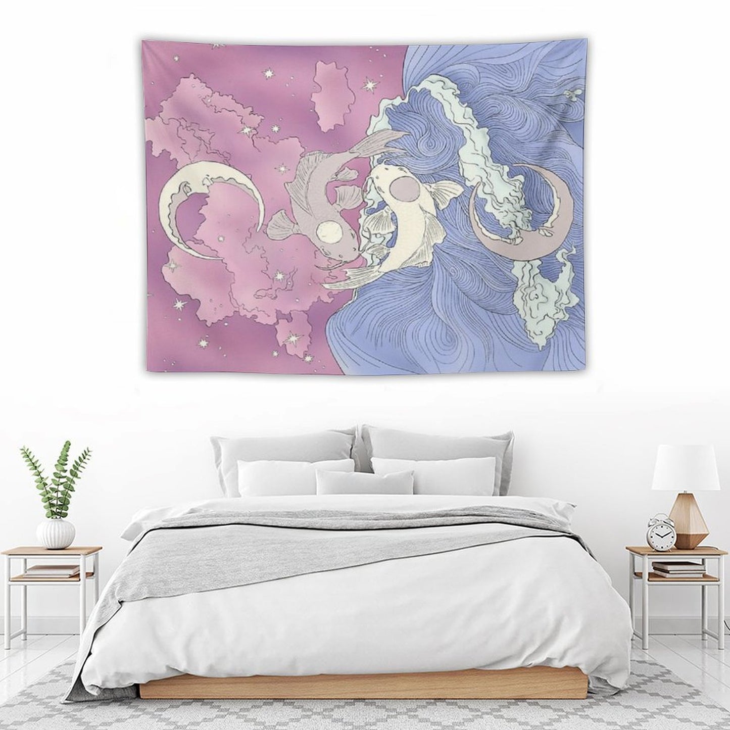 Tui And La, Moon And Ocean Spirits Art Nouveau Tapestry