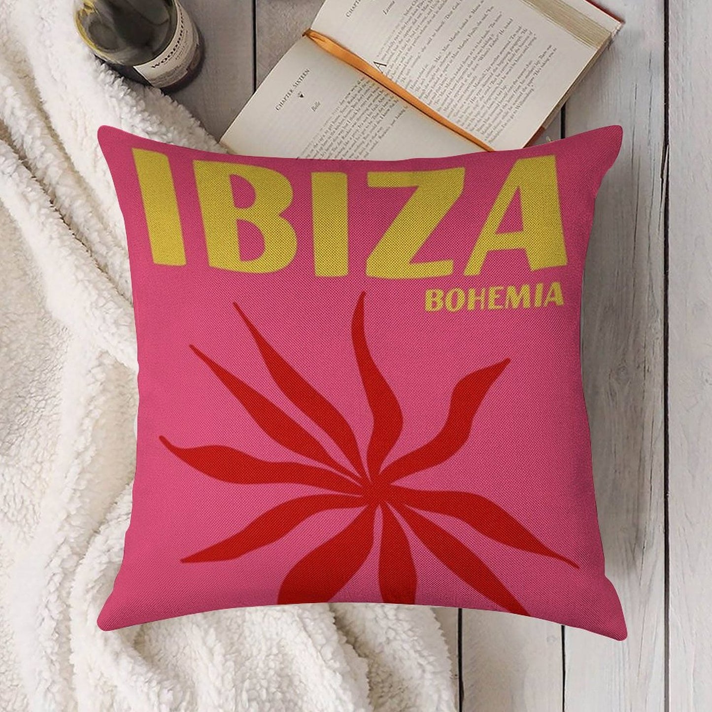 Ibiza Bohemia Print Linen Throw Pillow Cover