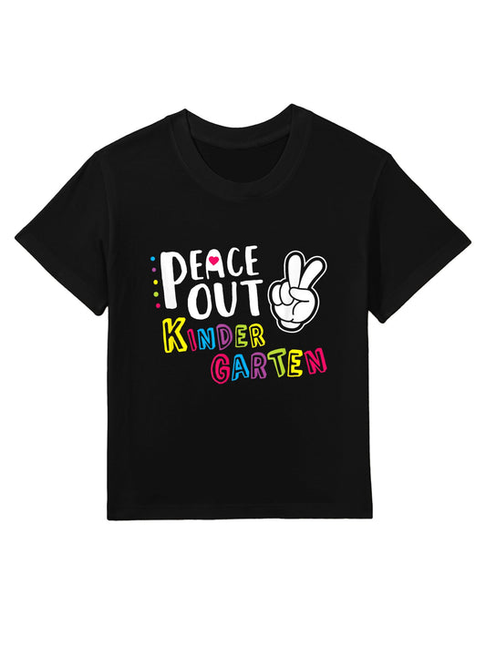 Peace Out Kindergarten T Funny Kinder Graduation Kids T-Shirt