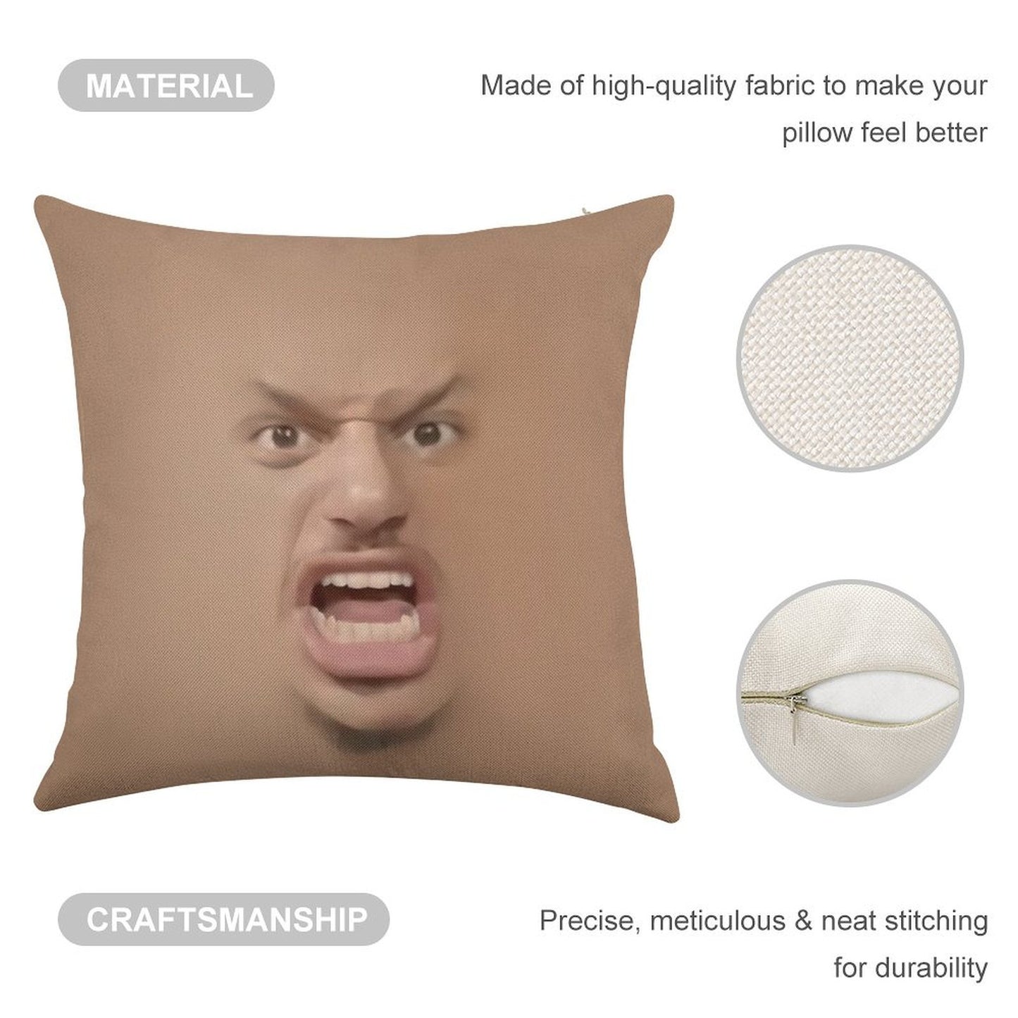 Eric Andre Yelling Linen Throw Pillow Cover