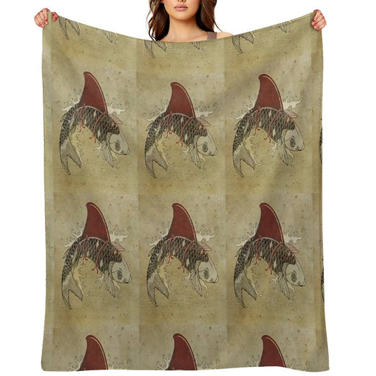 Koi Shark Fin 03 Throw Blanket
