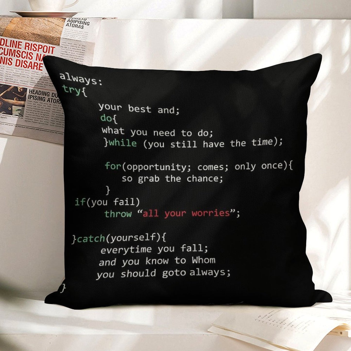 Geek Coder Linen Throw Pillow Cover
