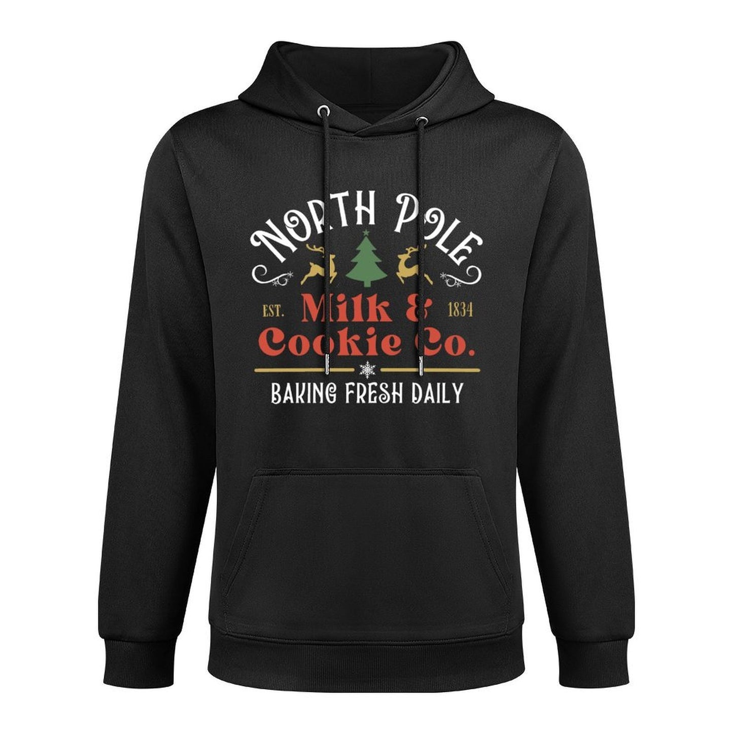 North Pole Milk And Cookie Co Vintage Christmas Company Shrink-Resistant Hoodie
