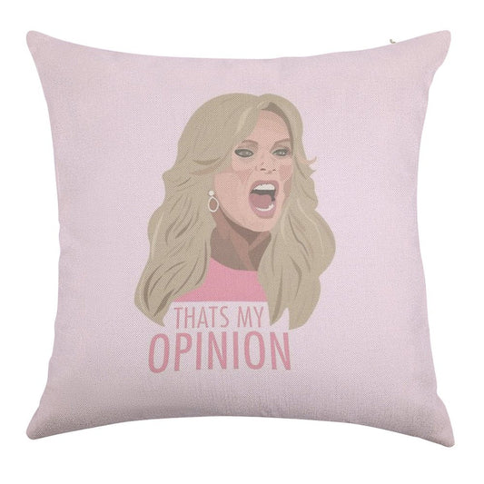 Tamra Judge Thats My Opinion Linen Throw Pillow Cover