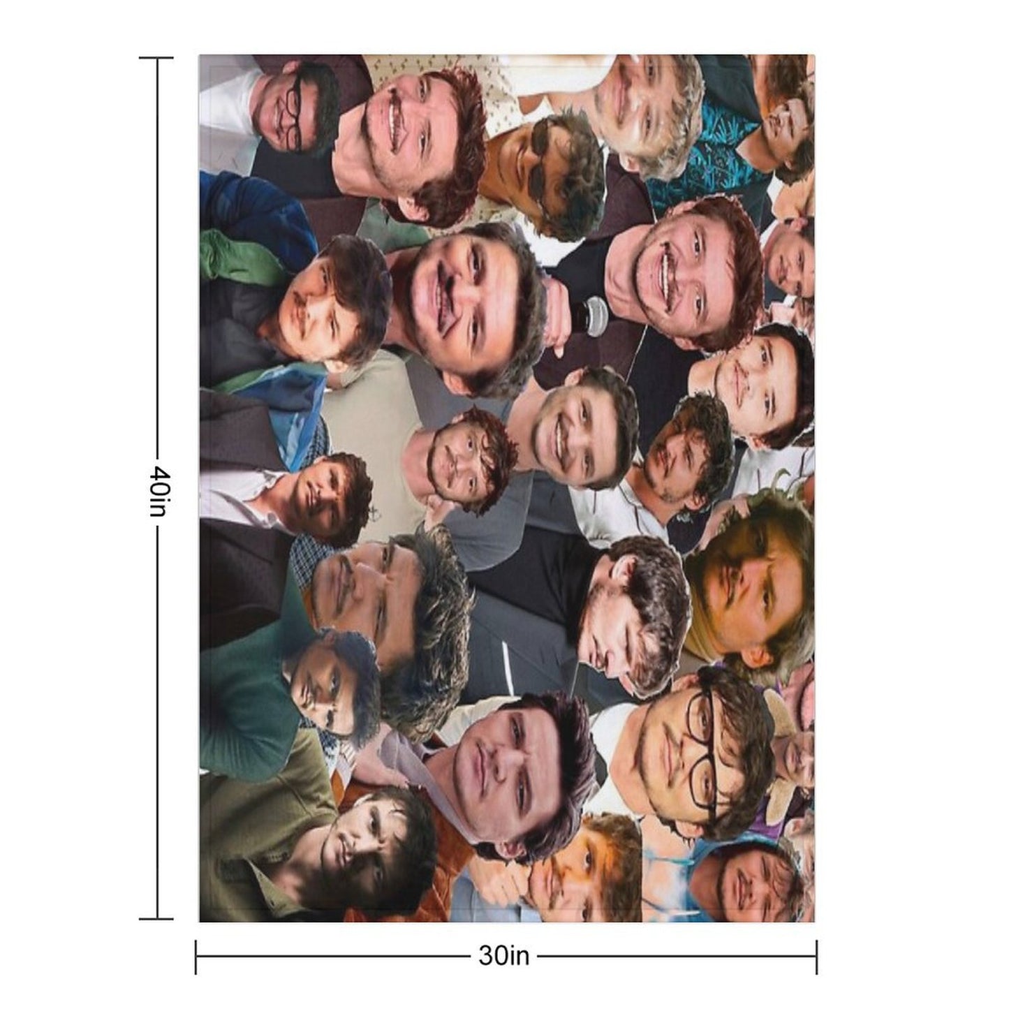 Pedro Pascal Photo Collage Throw Blanket
