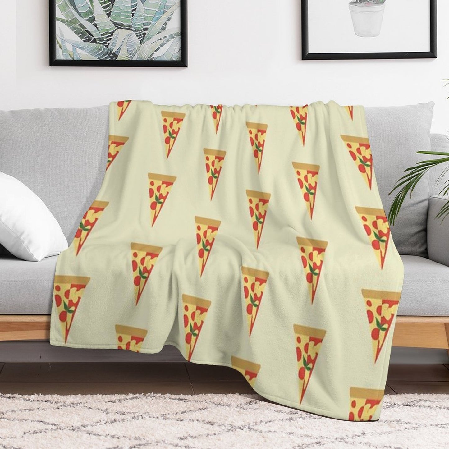 Pepperoni Pizza And Margherita Pizza Throw Blanket