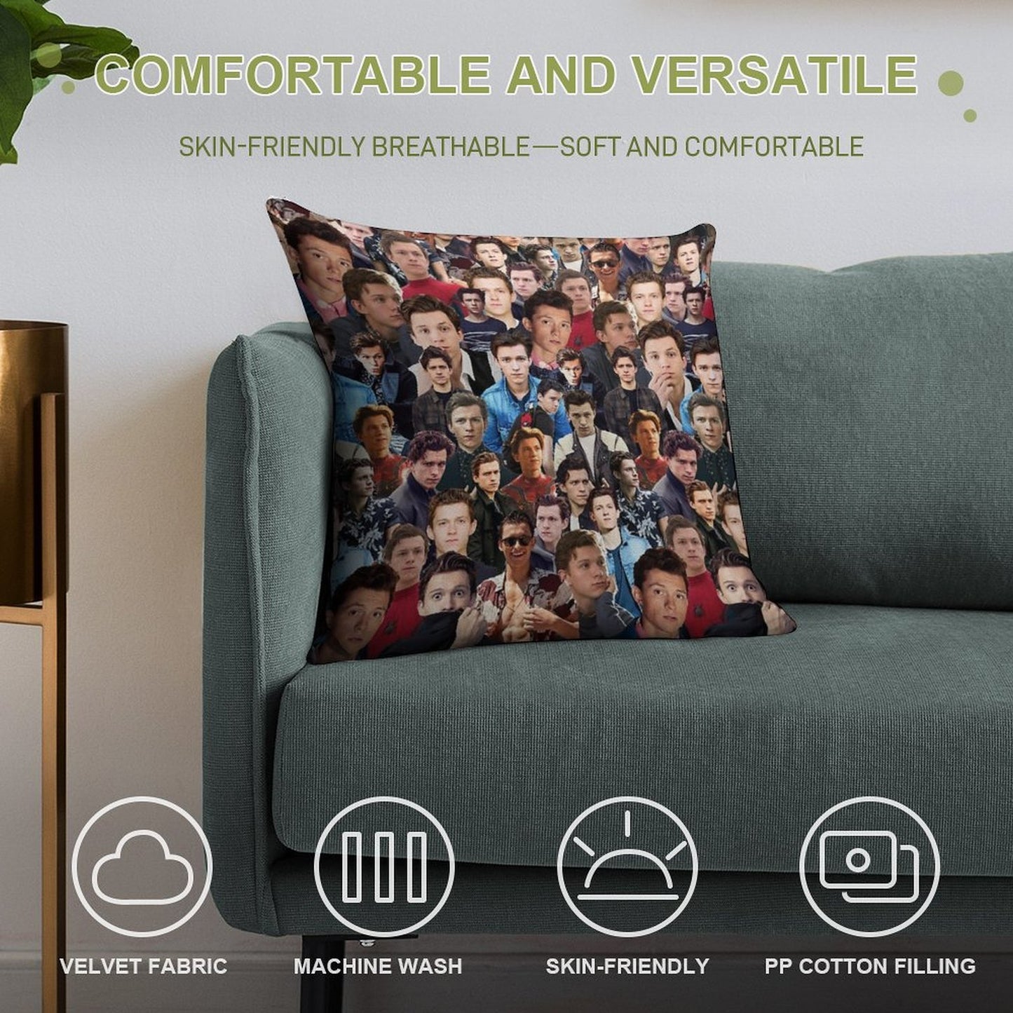 Tom Holland Collage Soft Warmth Comfort Throw Pillow