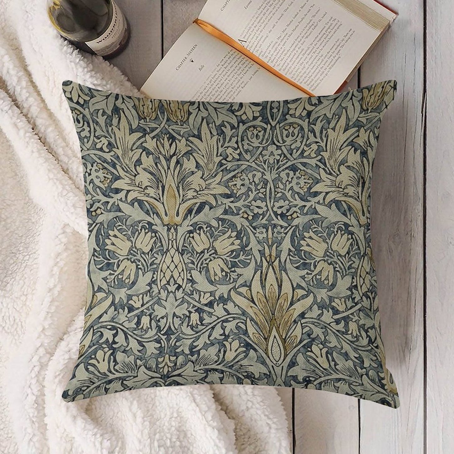 William Morris Snakeshead Pattern Linen Throw Pillow Cover