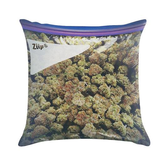 Weed Zip Lock Cannabis Extra Large Dank Soft Shrink-Resistant Throw Pillow