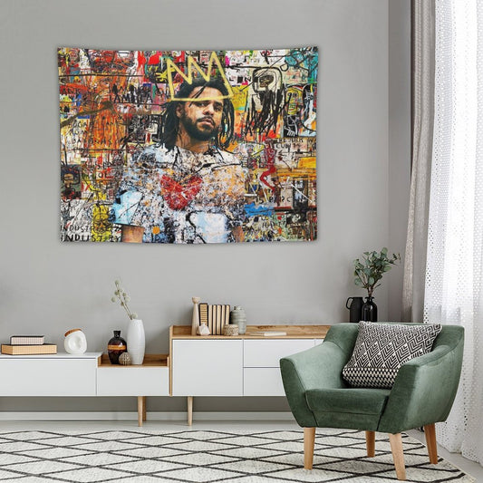 J Cole Portrait Tapestry