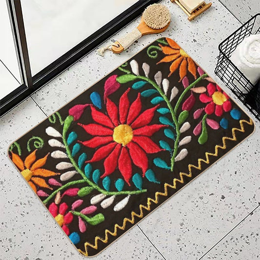 Spanish Flowers Bath Mat