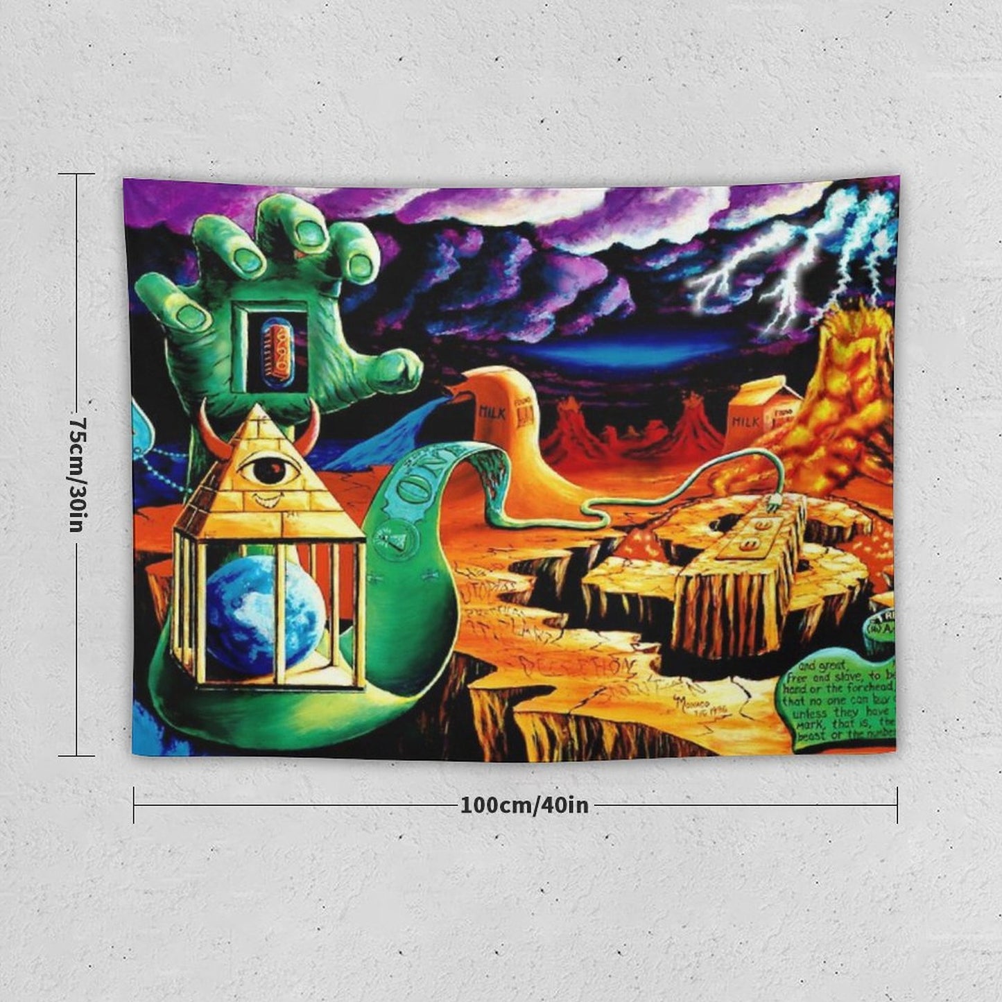 Trippy Psychedelic Surreal Cool Hippie Blacklight Decor Vincent Monaco Tapestry