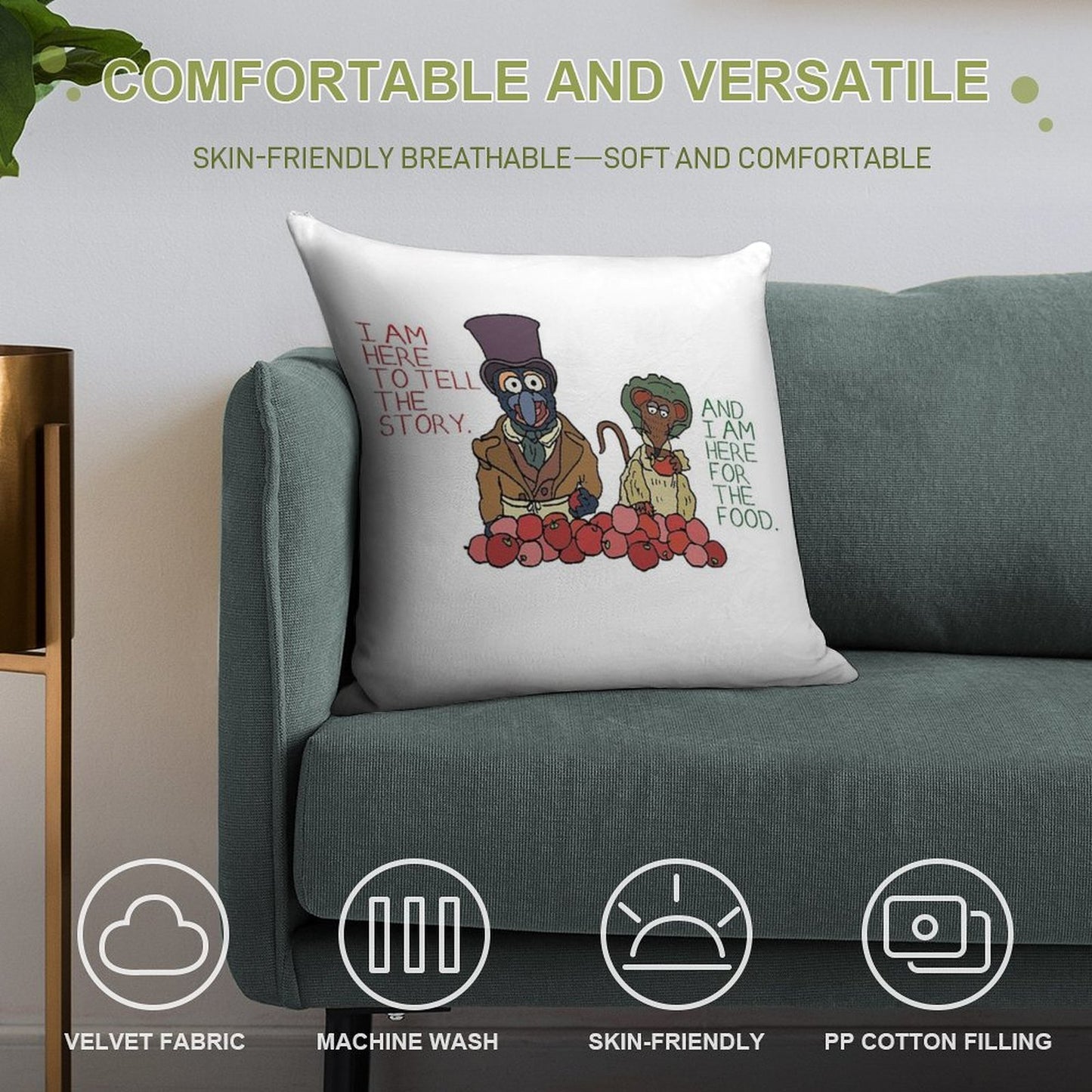 Muppet Christmas Carol - Gonzo And Rizzo Soft Easy Maintenance Throw Pillow