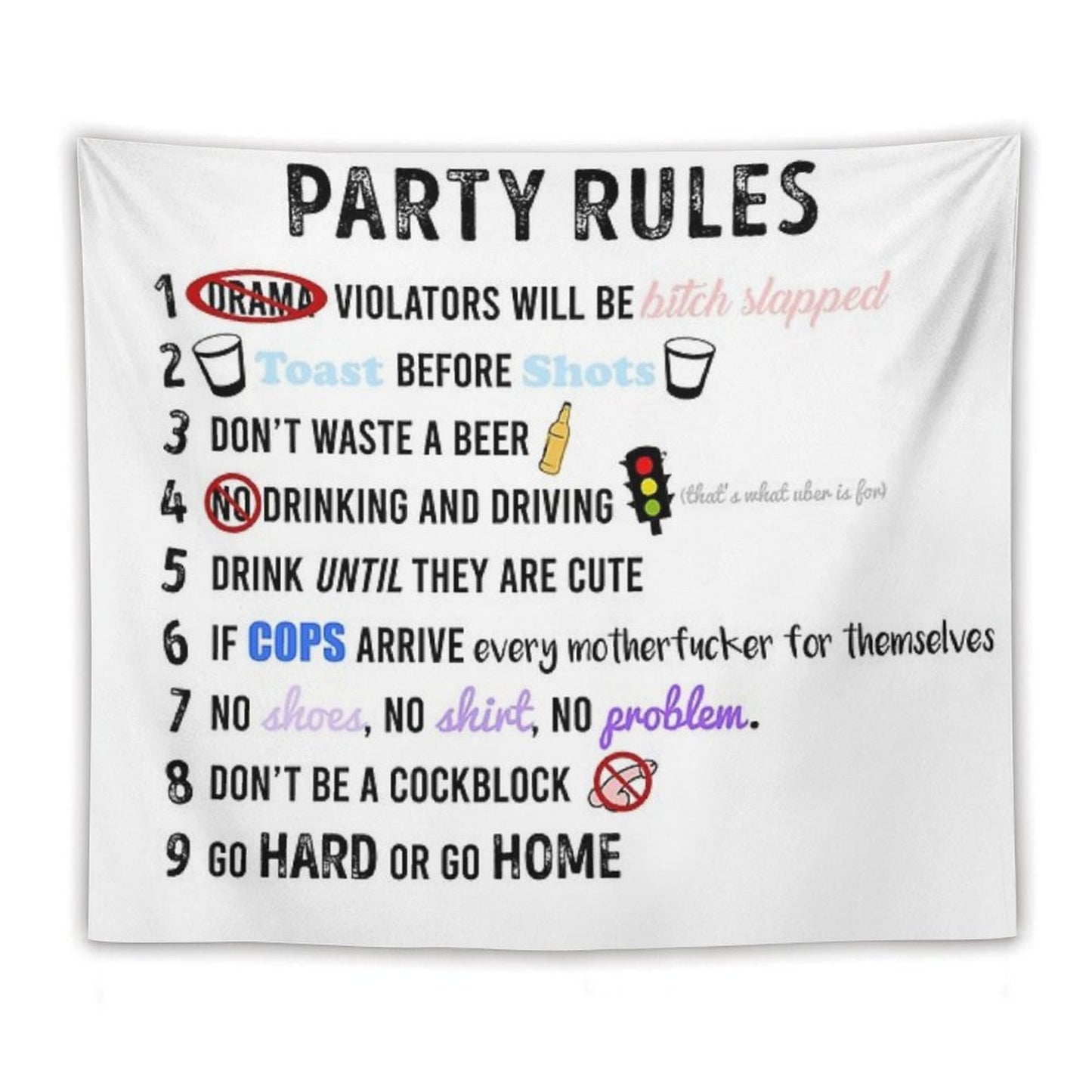 Party Rules Tapestry