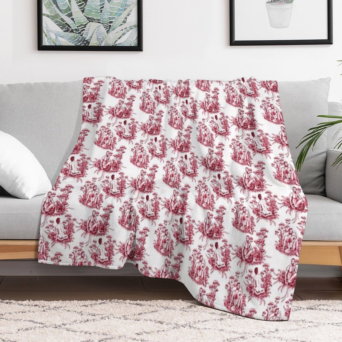 Men Toile Throw Blanket