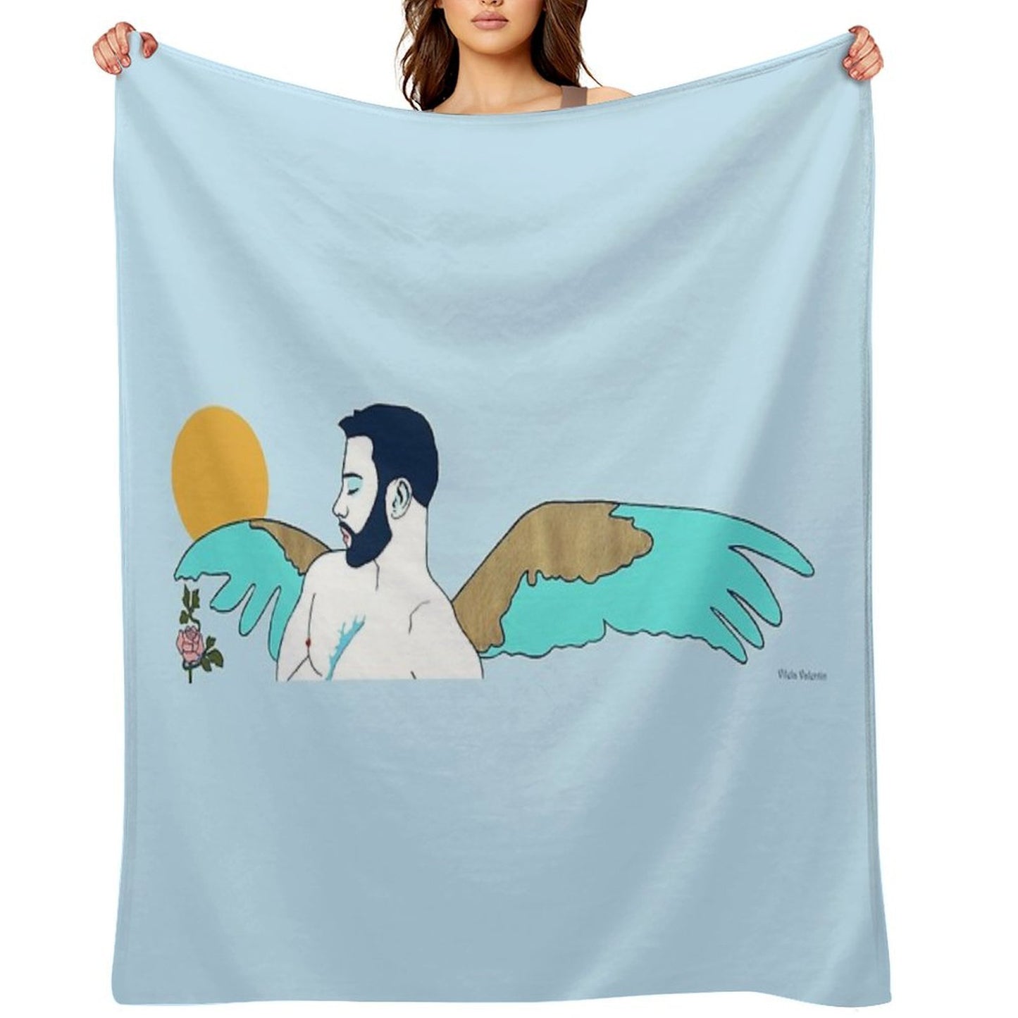 The Lonely Rose Throw Blanket