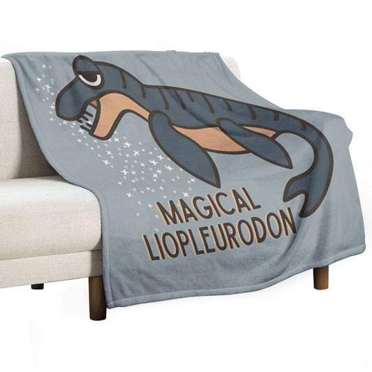 Magical Liopleurodon Charlie The Unicorn Throw Blanket