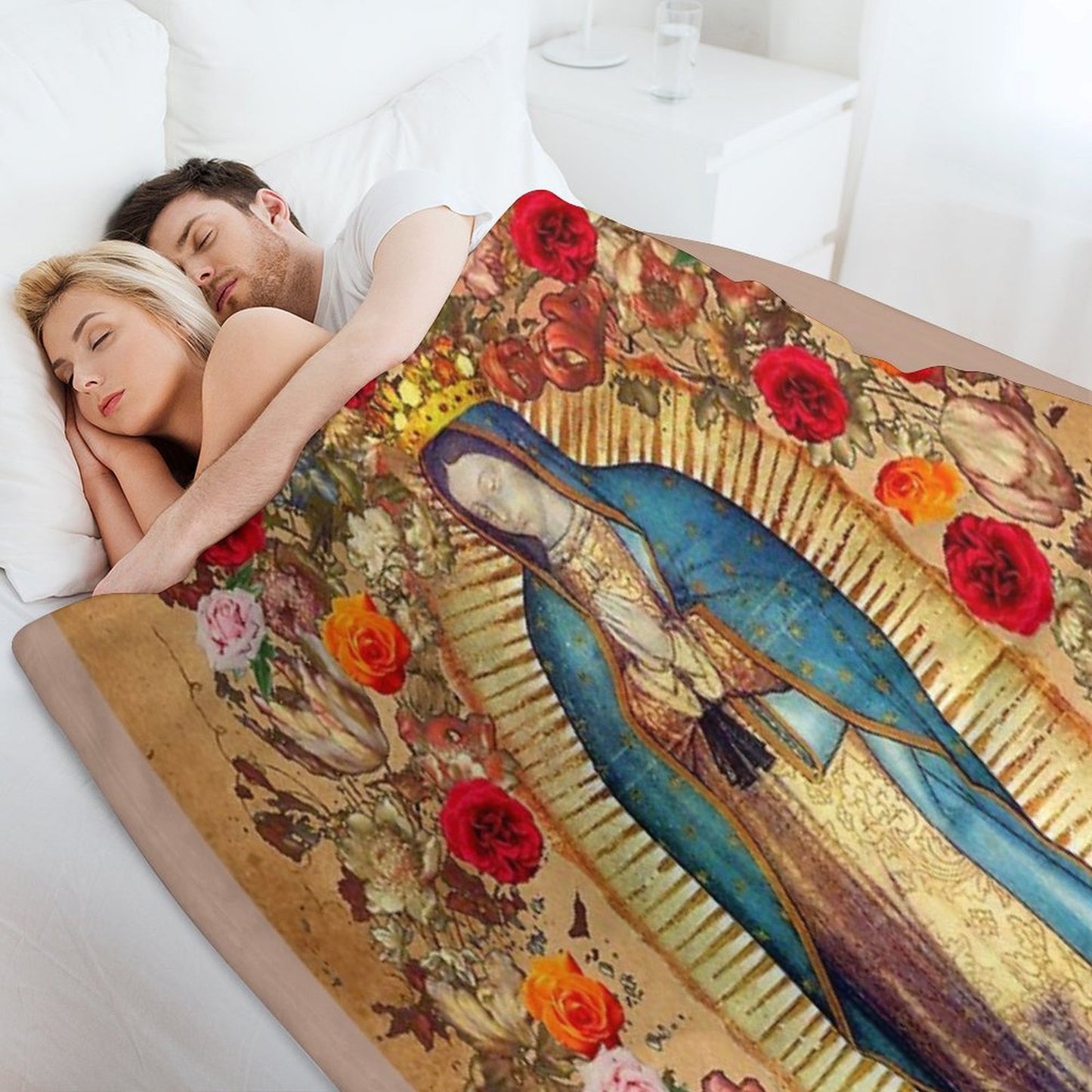 Our Lady of Guadalupe Virgin Mary Catholic Mexico Throw Blanket
