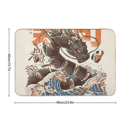 Great Sushi Dragon Repositionable Bath Mat