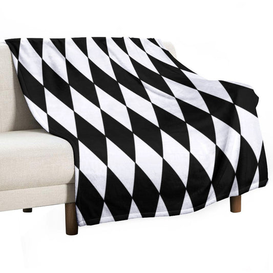 Black White Harlequin Throw Blanket
