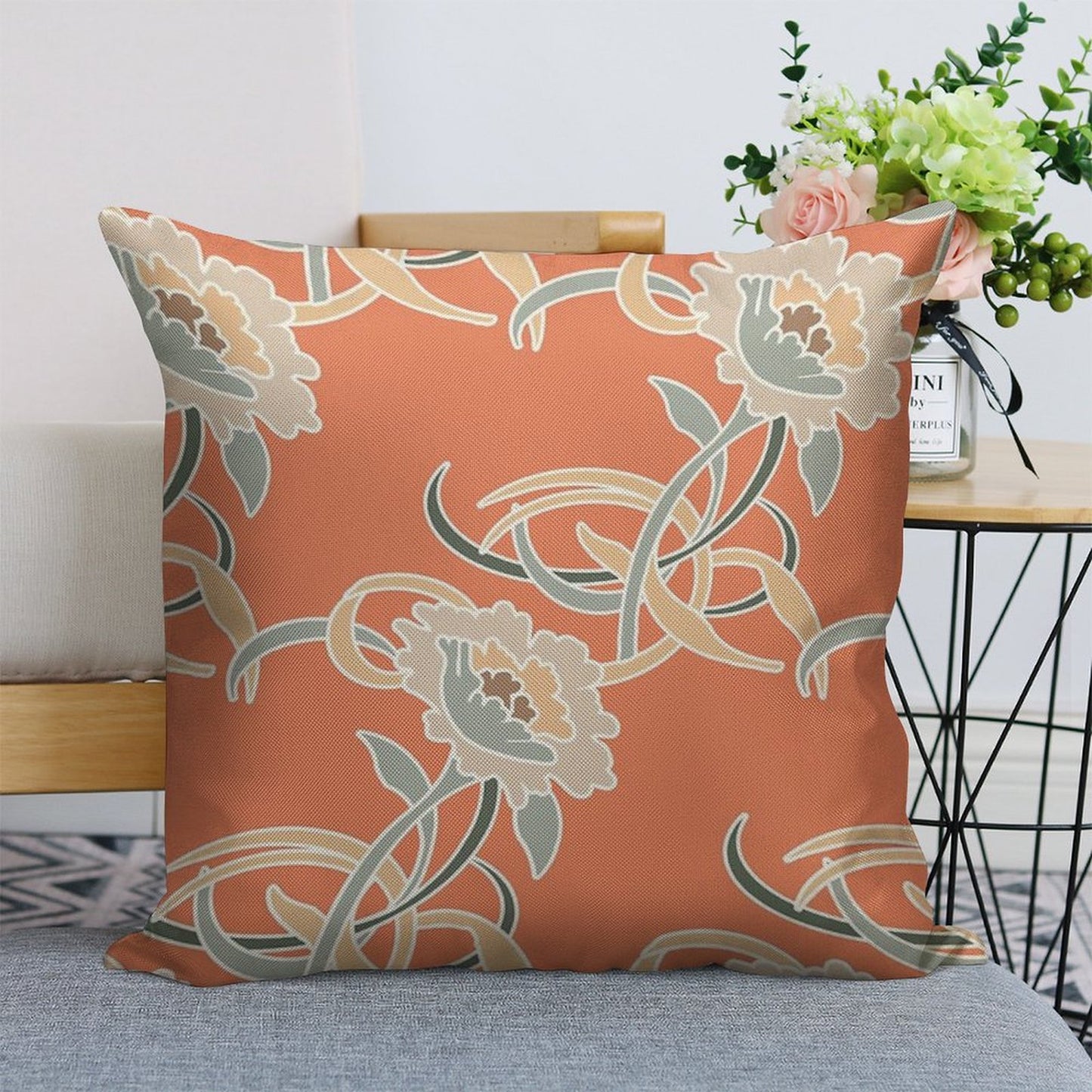 Golden Girls Couch Pattern Linen Throw Pillow Cover