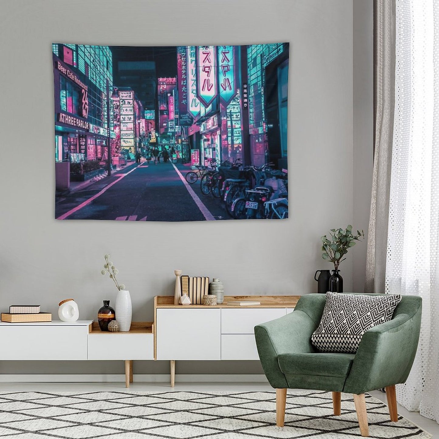 Tokyo - A Neon Wonderland Tapestry