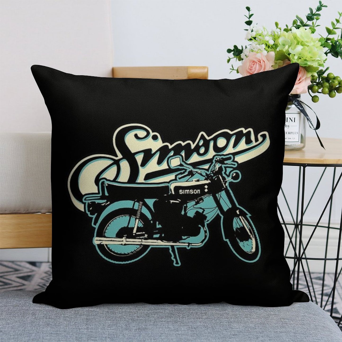 S51 Moped Drivers And GDR Fans. Linen Throw Pillow Cover