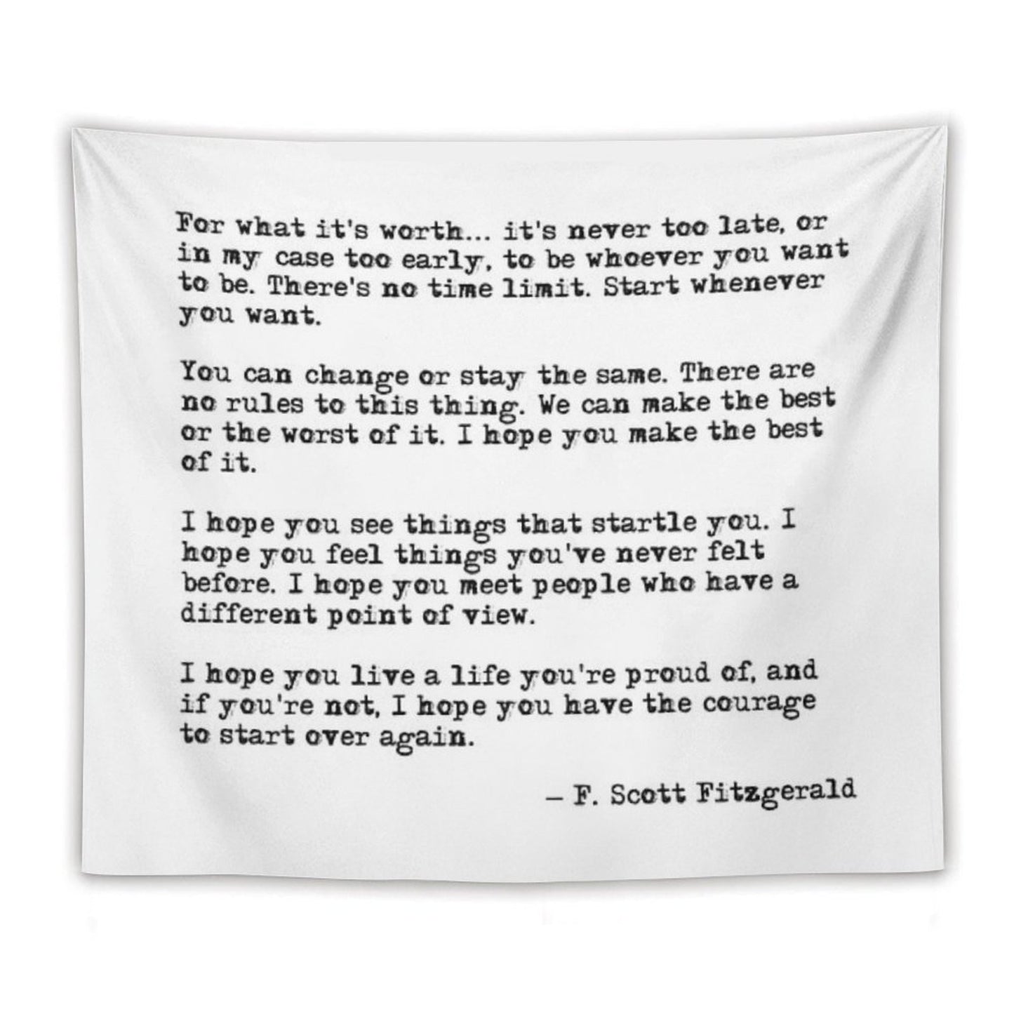 For What It's Worth - F Scott Fitzgerald Quote Tapestry