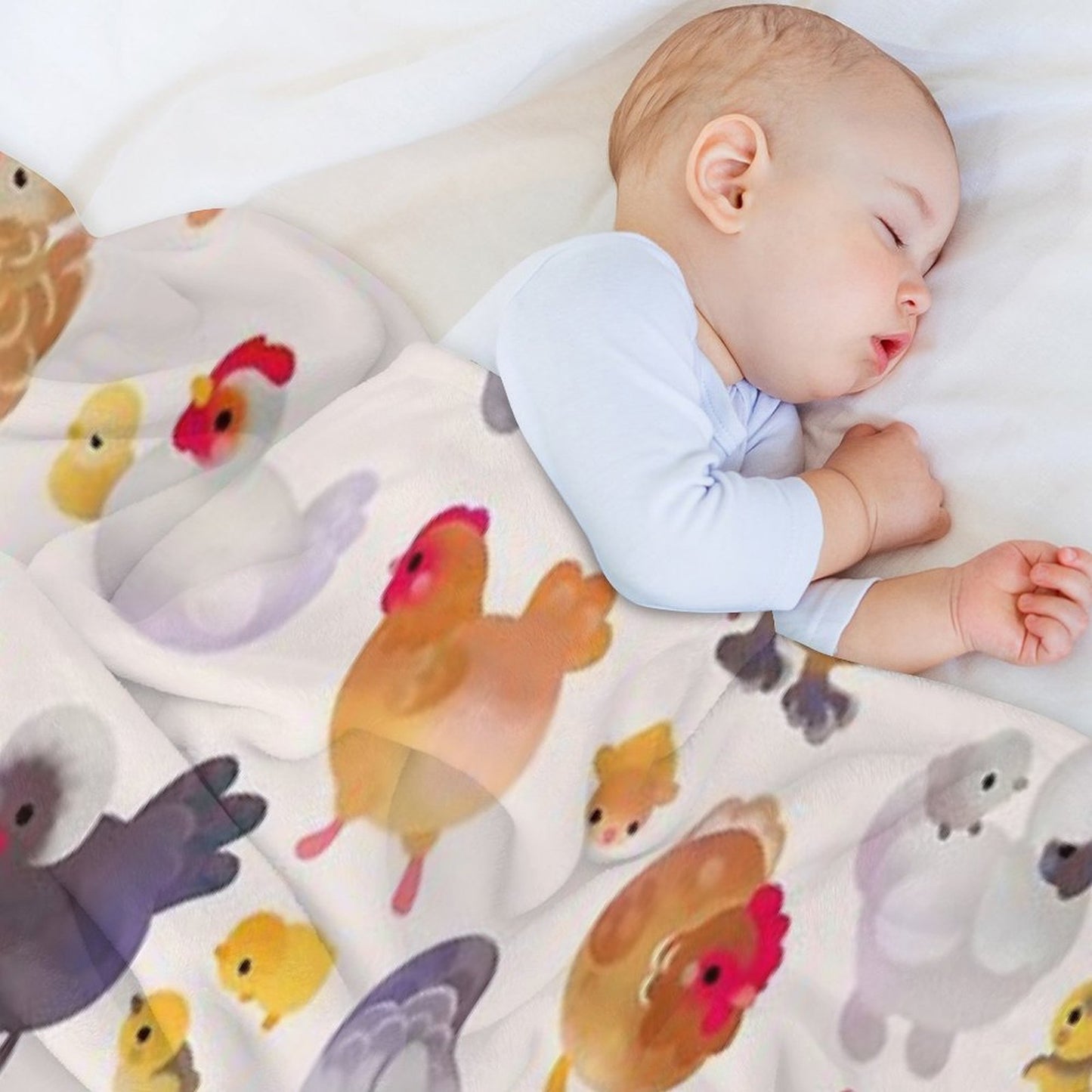 Chicken And Chick - Pastel Throw Blanket