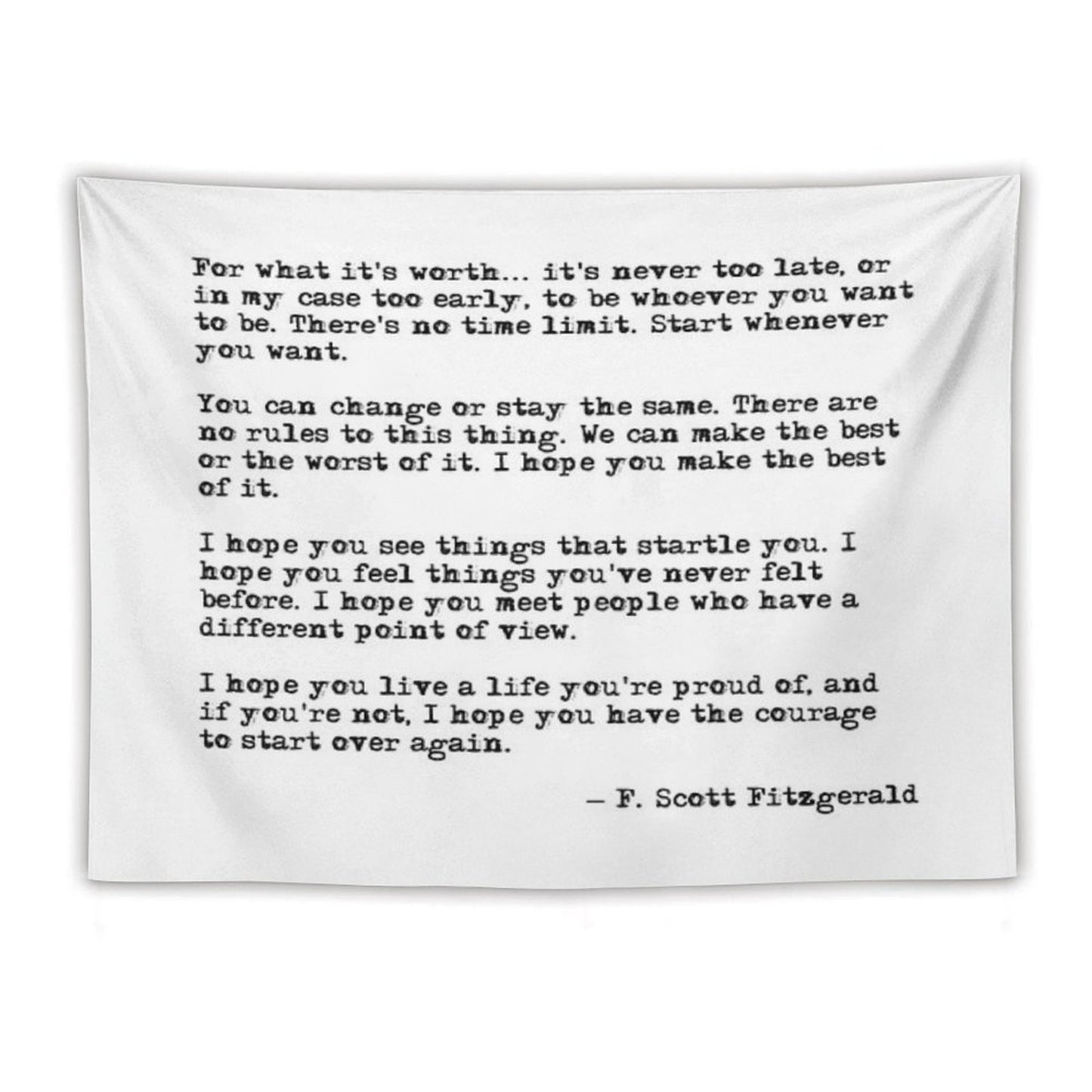 For What It's Worth - F Scott Fitzgerald Quote Tapestry