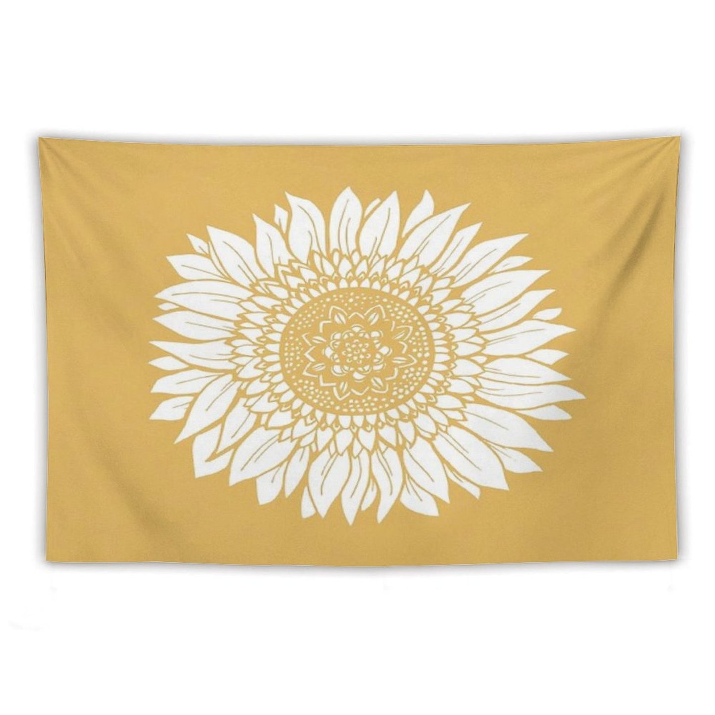 Yellow Flower Drawing Tapestry Tapestry