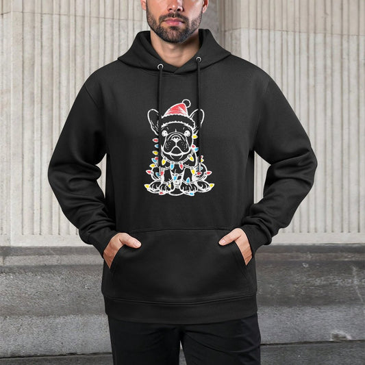 Christmas Dog French Bulldog Xmas Frenchie Men Women Kids Shrink-Resistant Hoodie