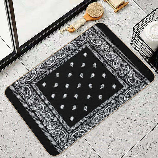 Bandana Black Bath Mat